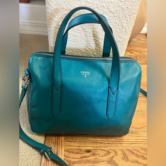 Fossil Bags New With Tags Fossil Sydney Satchel In Dark Turquoise